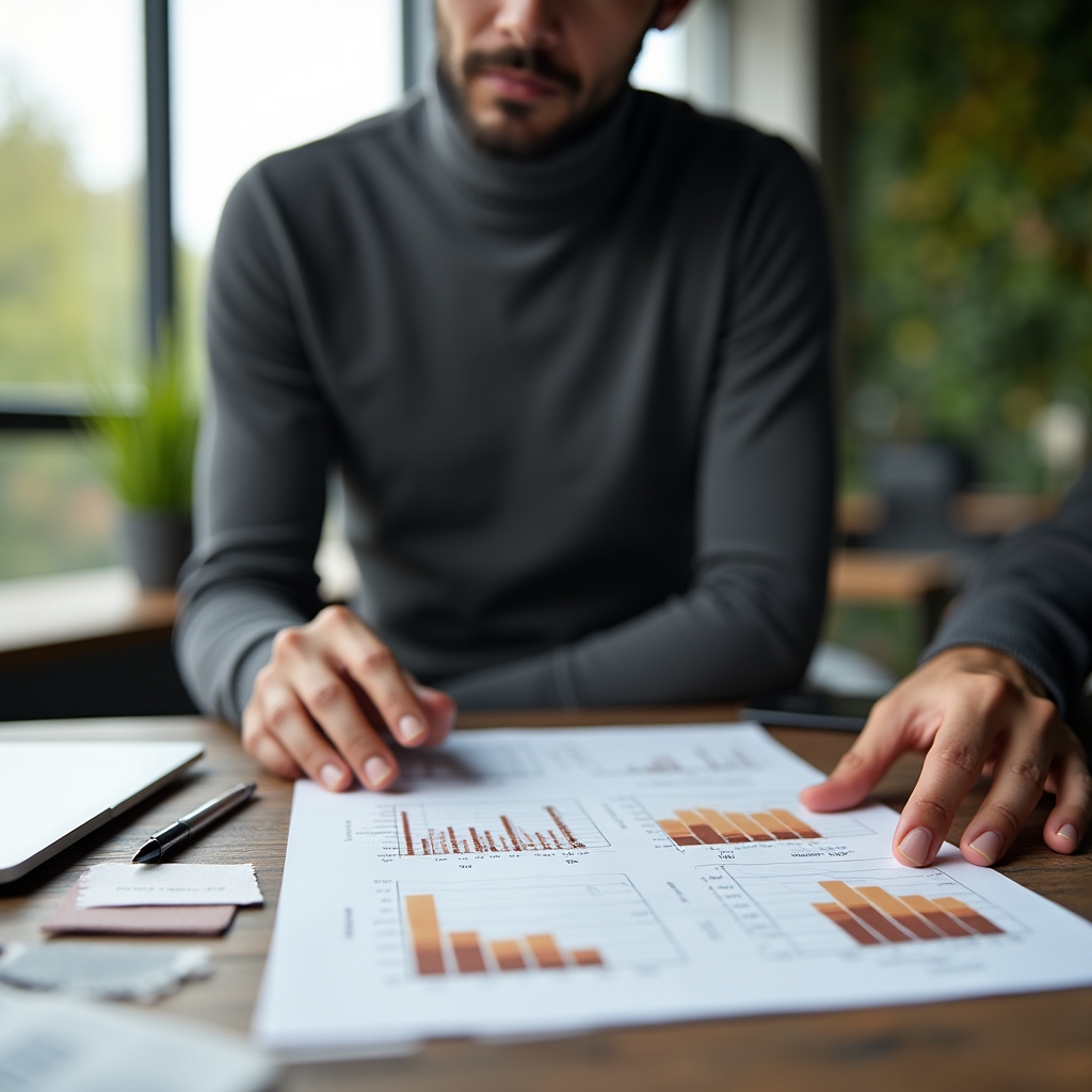 Report di audit energetico con grafici di consumo e piano d'azione su scrivania professionale